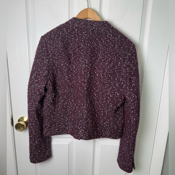 Rag & Bone Valerie Tweed Blazer in Burgundy 12 - Picture 6 of 9
